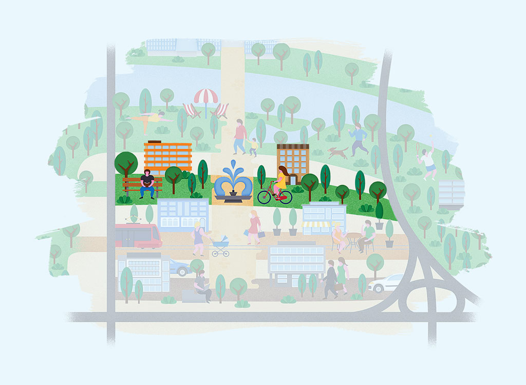 Park namiesto ulice: Pozrite si, ako by mal vyzerať zelený centrálny priestor Nového Lida