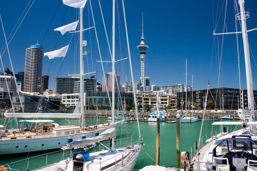 Prístav, Auckland, Nový Zéland, lode
